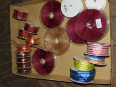 Mixed Rolls of Velvet and Other Decorative Ribbon