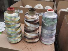 Five 2500m Cones of Embroidery Thread (Mixed Colou