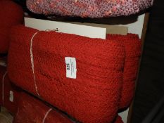 Roll of Red Crocheted Fabric