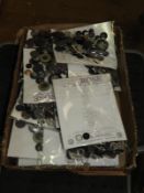 Box Containing 20 Packs of Buttons