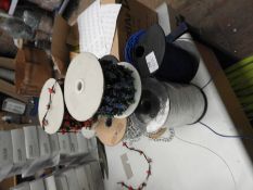 Eight Rolls of Assorted Decorative Ribbon and Elas