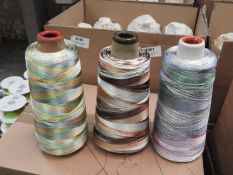 Five 2500m Cones of Embroidery Thread (Mixed Colou
