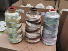Five 2500m Cones of Embroidery Thread (Mixed Colou