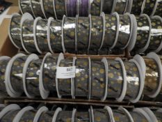 Thirty Six Mixed Rolls of Wire Ribbon