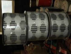 Five Rolls of Black & White Flying Flags 2.5