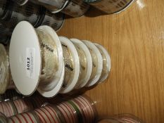 Five Rolls of Gold Metallic Ribbon