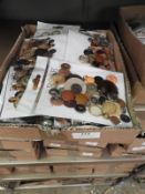 Box Containing 20 Packs of Mixed Buttons