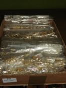 Box Containing 20 Packs of Yellow Metal Floral Bro