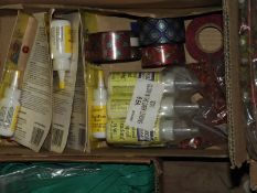 Box of Decorative Ribbon, Beads, Glow in the Dark