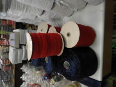 Four Rolls of Pink Elastic and Three Rolls of Navy