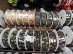 Thirty Six Mixed Rolls of Wire Ribbon