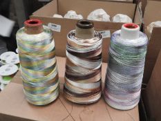 Five 2500m Cones of Embroidery Thread (Mixed Colou