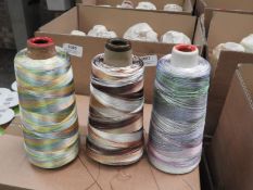 Five 2500m Cones of Embroidery Thread (Mixed Colou