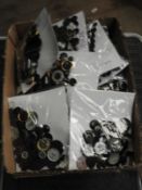 Box Containing 20 Packs of Buttons