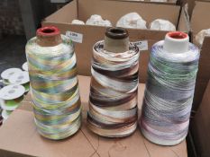 Five 2500m Cones of Embroidery Thread (Mixed Colou