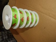 Five Rolls of Red Chicken & Egg Decorative Ribbon