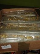 Box Containing 20 Packs of Yellow Metal Floral Bro