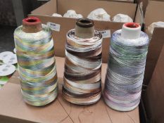 Five 2500m Cones of Embroidery Thread (Mixed Colou