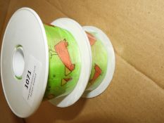 Two Rolls of Decorative Chicken & Egg Ribbon