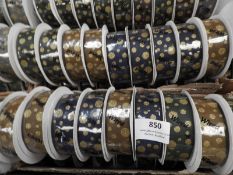 Thirty Six Mixed Rolls of Wire Ribbon