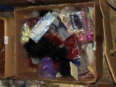 Box of Containing Decorative Sequin Panels, Fur &