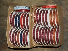 Thirty Six Rolls of Ribbon (Various Colours)