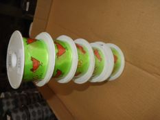 Five Rolls of Decorative Chicken & Egg Ribbon