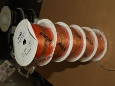 Five Rolls of 40mm Decorative Ribbon