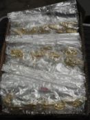Box Containing 20 Packs of Yellow Metal Floral Bro