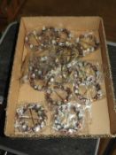 Box Containing 20 Bead Brooches