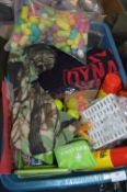 *Box of Assorted Tackle, Towels, Hand Warmers, Foa