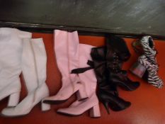 *Three Pairs of Boots and a Platform Shoes with Go