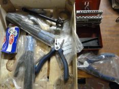*Box of Welding Clips, Pliers, Drillbit Hocks, etc