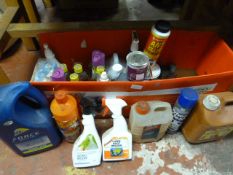 Box of Part Used Cleaning, Garden and Car Products
