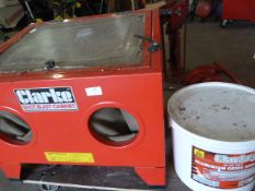 Clarke Shot Blasting Cabinet with Tub of 60-80 Al