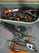 Ottoman Containing Drills, Saws, Angle Grinder, et