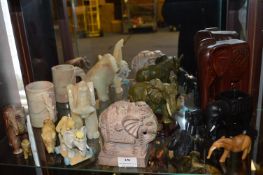 Thirteen Assorted Elephants Including Pottery, Car