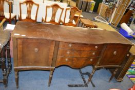 Bow Front Teak Effect Sideboard