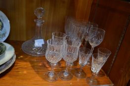 Ships Decanter and a Collection of Cut Glass Cryst