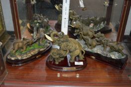 Three Mounted Elephant Groups