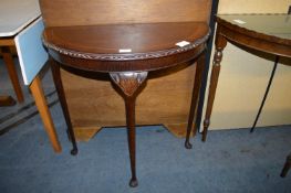 Half Moon Teak Effect Hall Table