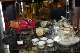 Collection of Assorted Elephants Including Painted