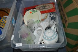 Collection of Pottery and Glassware, Teapots, Cake