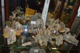 Nine Tuskers Elephants Under a Tree, etc.