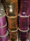 Three Rolls of Gold and Three Rolls of Pink Sequin