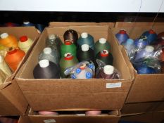 Box Containing Twelve Assorted Cones of Thread