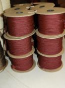Six Rolls Containing 150m of Maroon Braid