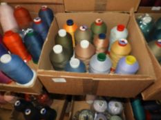 Box Containing Twelve Assorted Cones of Thread