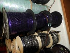 Six Rolls of Miniature Purple Sequins