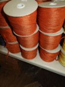 Six Rolls of Orange & Silver Braided Ribbon
